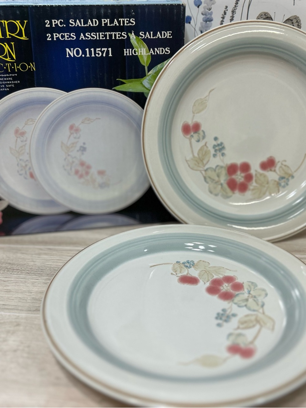 Vintage Country Morn Highlands Salad Plates Set of 4